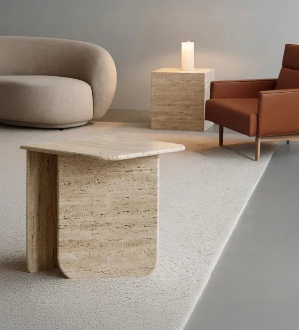 Interior design com peças GIFATTO em mármore e granito